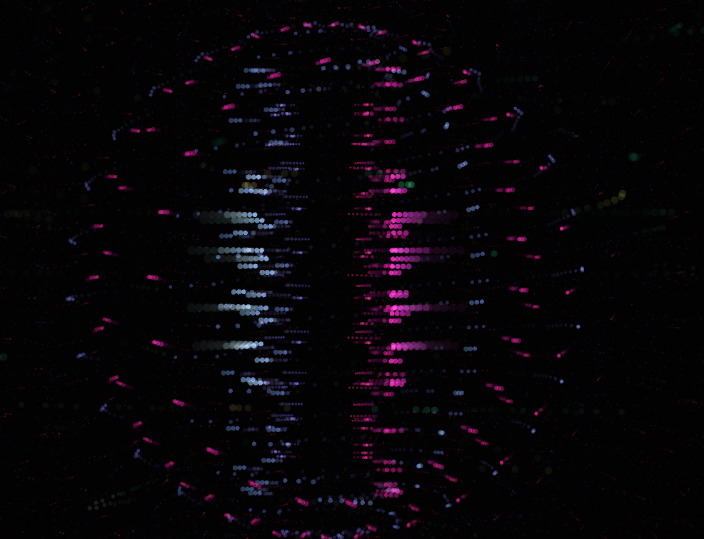 Droplet visualization with colorful particles